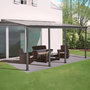 Voir la diapositive 3 : SWEEEK Pergola murale 3x6m anthracite aluminium et polycarbonate avec gouttière. pergola adossée
