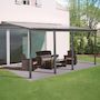 Voir la diapositive 3 : SWEEEK Pergola murale 3x6m anthracite aluminium et polycarbonate avec gouttière. pergola adossée