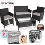 Voir la diapositive 3 : tectake Salon de jardin Pour 4 personnes noir/gris