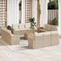 Voir la diapositive 1 : VIDAXL Salon de jardin avec coussins 13 pcs beige resine tressee