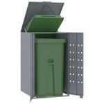 VIDAXL Rangement a roulettes pour poubelles pour bac unique gris acier