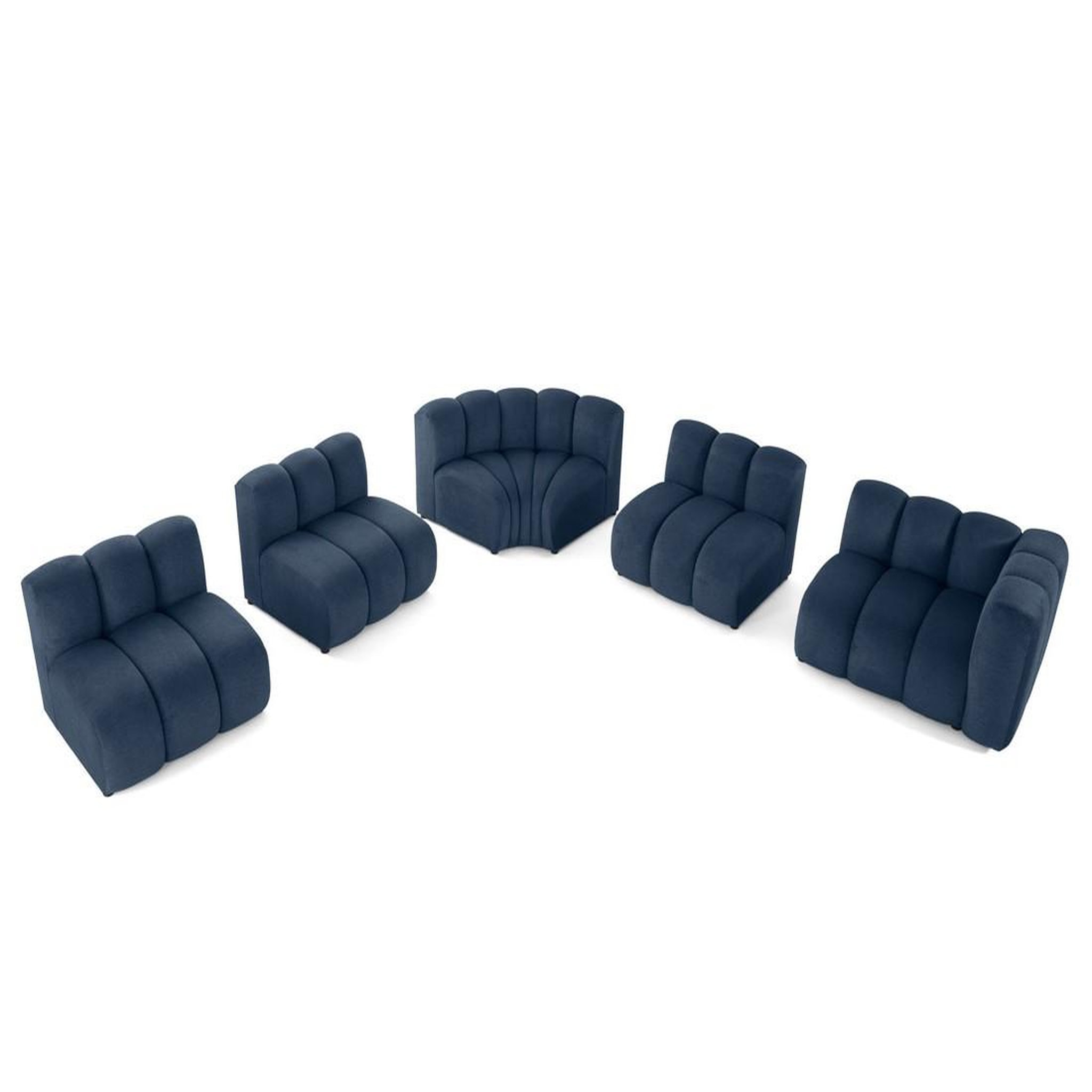 Voir la diapositive 2 : LISA DESIGN Debbie - canapé modulable d'angle gauche 5 places en tissu texturé