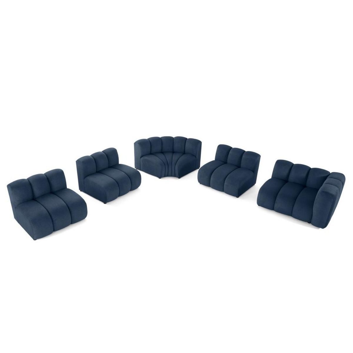 LISA DESIGN Debbie - canapé modulable d'angle gauche 5 places en tissu texturé