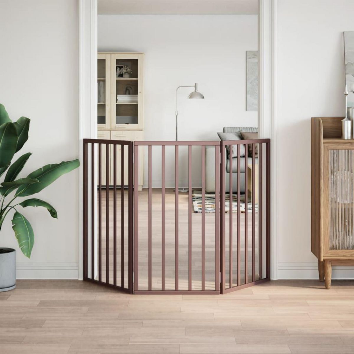 VIDAXL Barriere pour chien pliable 3 panneaux 150 cm bois de peuplier