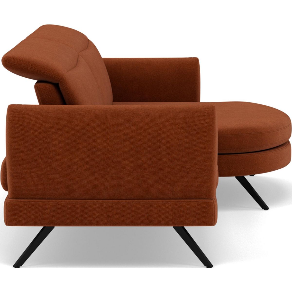 LISA DESIGN Terry - canapé d'angle droit 4 places avec têtières réglables en tissu texturé