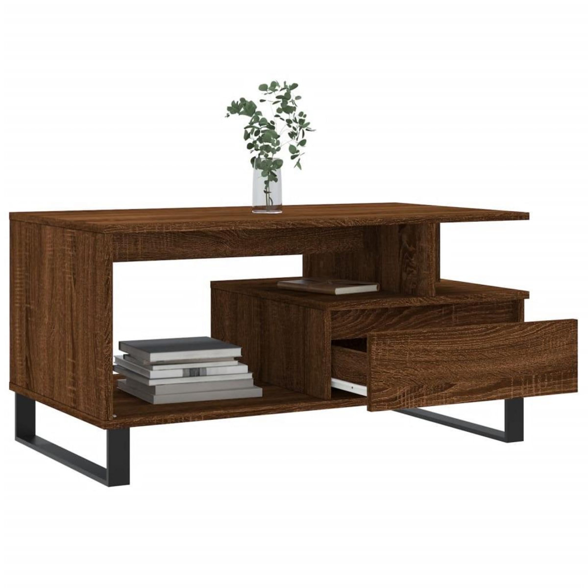 VIDAXL Table basse Chene marron 90x49x45 cm Bois d'ingenierie