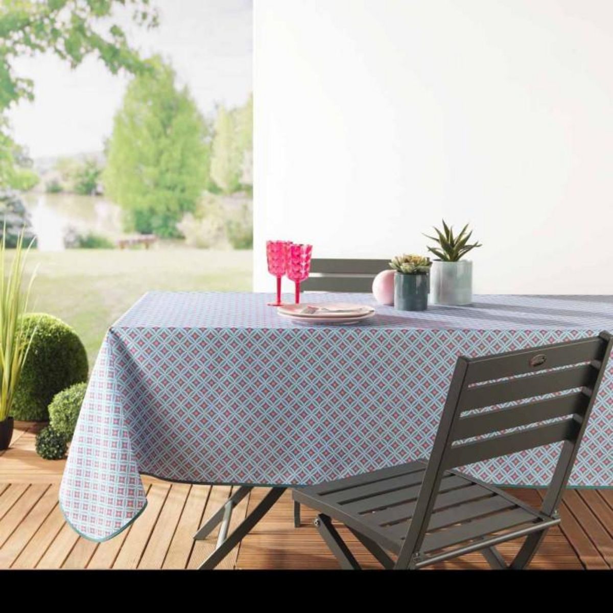 Paris Prix Nappe Antitache  Havana  150x240cm Menthe