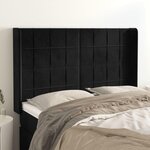 VIDAXL Tete de lit avec oreilles Noir 147x16x118/128 cm Velours
