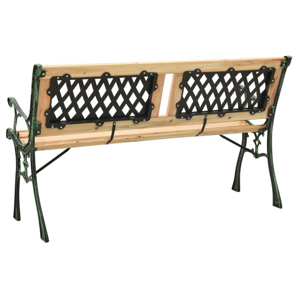 VIDAXL Banc de jardin 122 cm fonte et bois de sapin massif