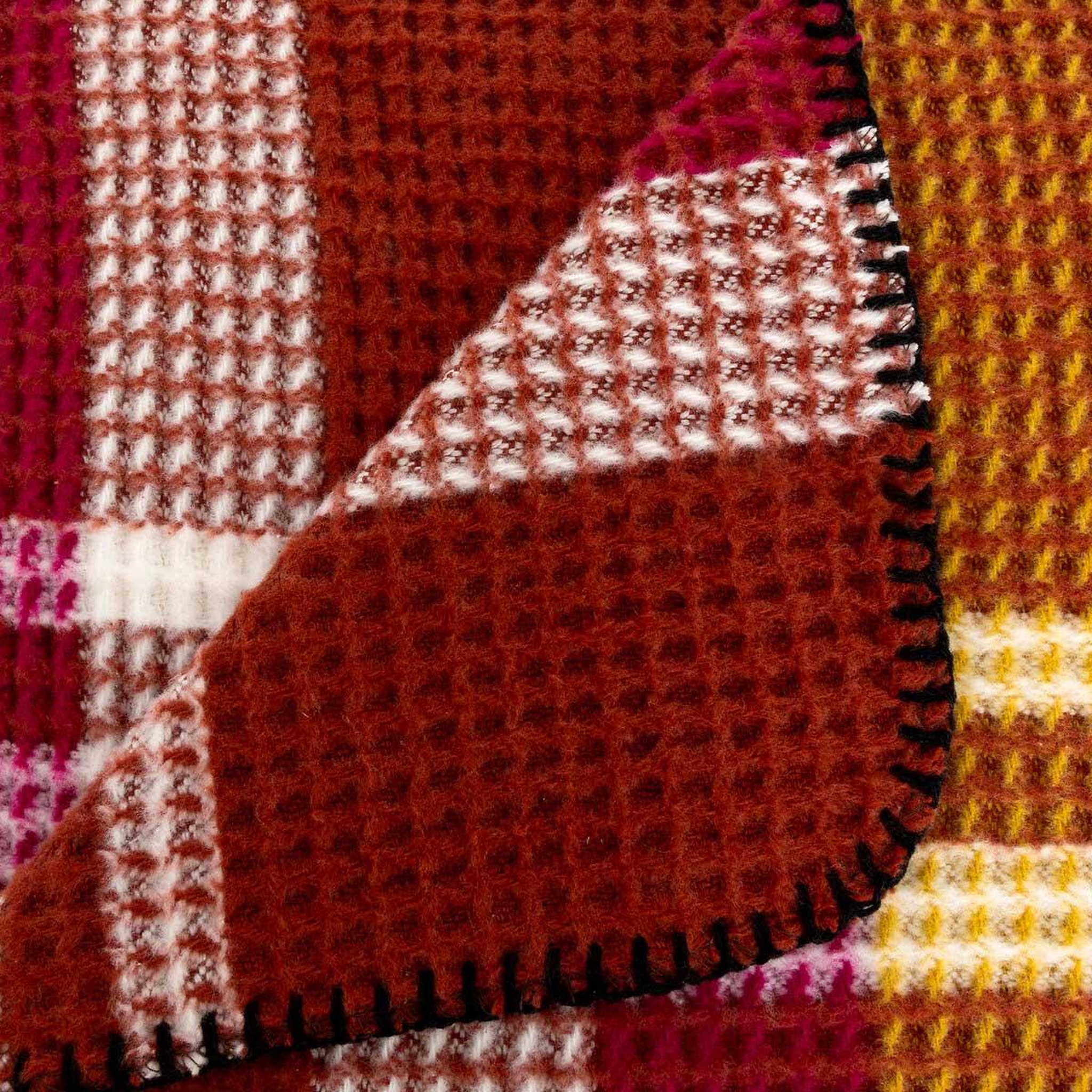 Voir la diapositive 2 : ATMOSPHERA Plaid gaufré imprimé  owen  130x180cm terracotta
