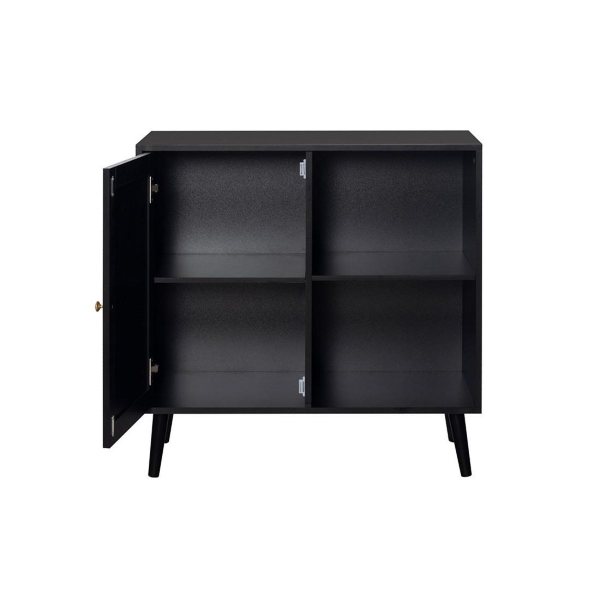 BEST MOBILIER Goto - buffet haut - noir et cannage - 80 cm