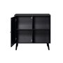 Voir la diapositive 3 : BEST MOBILIER Goto - buffet haut - noir et cannage - 2 niches et 1 porte - 80 cm