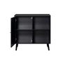 Voir la diapositive 3 : BEST MOBILIER Goto - buffet haut - noir et cannage - 80 cm