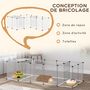 Voir la diapositive 5 : PAWHUT Enclos parc modulable petits animaux - 20 panneaux - dim. 175L x 70l x 45H cm - acier noir PP blanc