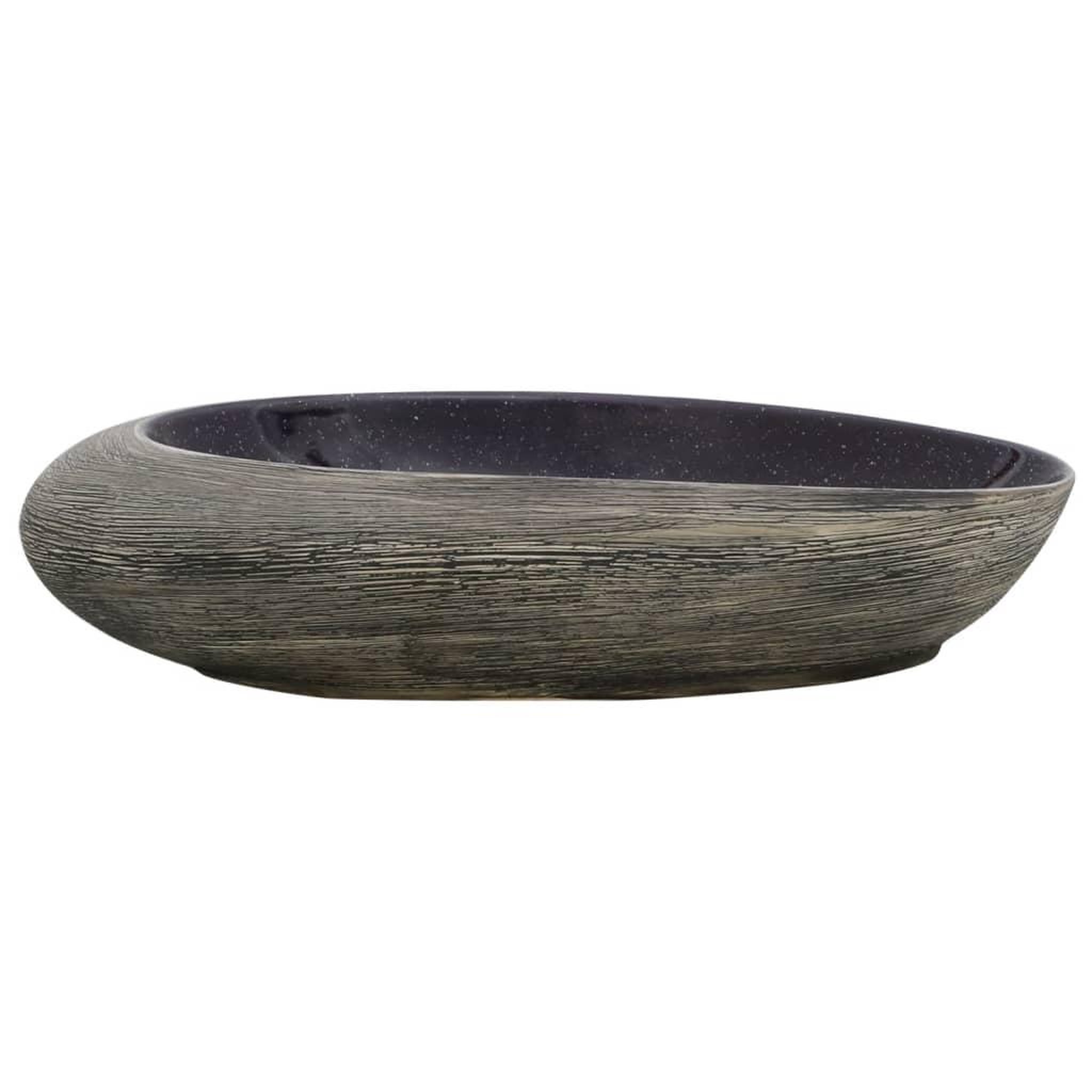 Voir la diapositive 3 : VIDAXL Vasque a poser violet et gris ovale 59x40x14 cm ceramique