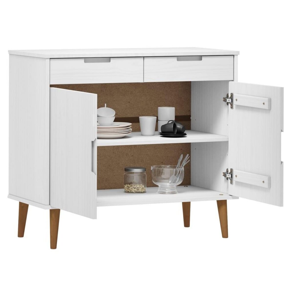VIDAXL Buffet MOLDE Blanc 90x40x80 cm Bois massif de pin