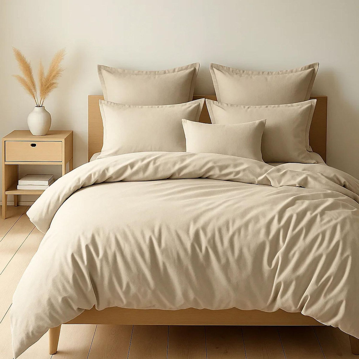 Home collection Paire de taies d'oreiller 100% coton 57fils