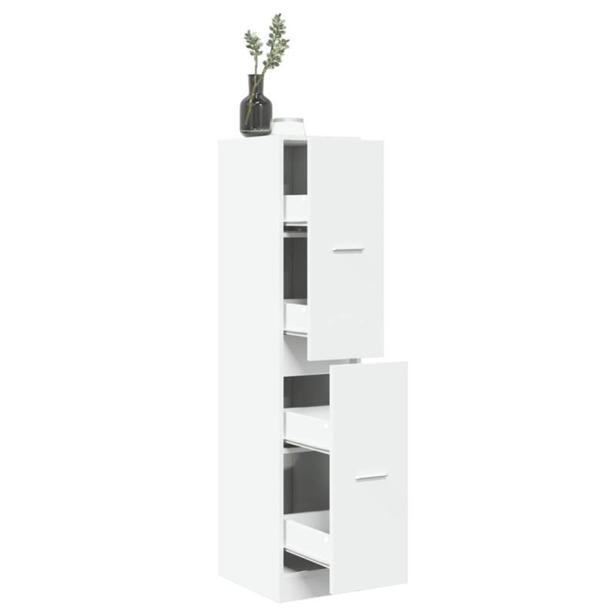Voir la diapositive 1 : VIDAXL Armoire d apothicaire blanc 30x41x144,5 cm bois d ingénierie