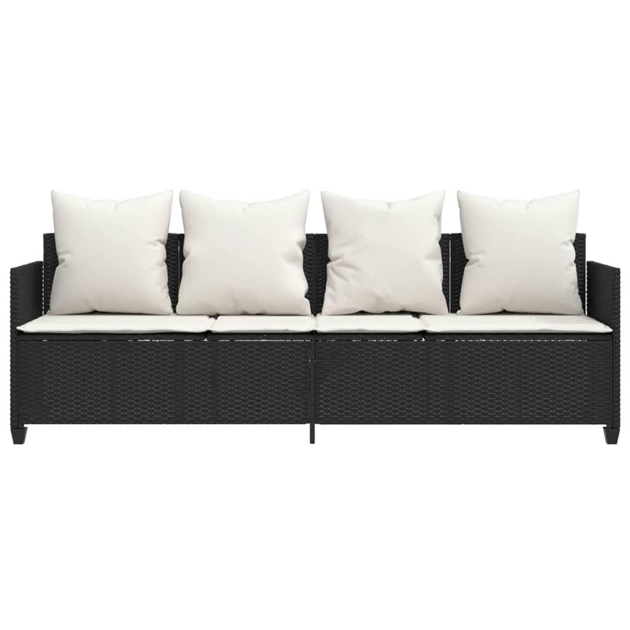 Voir la diapositive 5 : VIDAXL Chaise longue avec coussins noir resine tressee