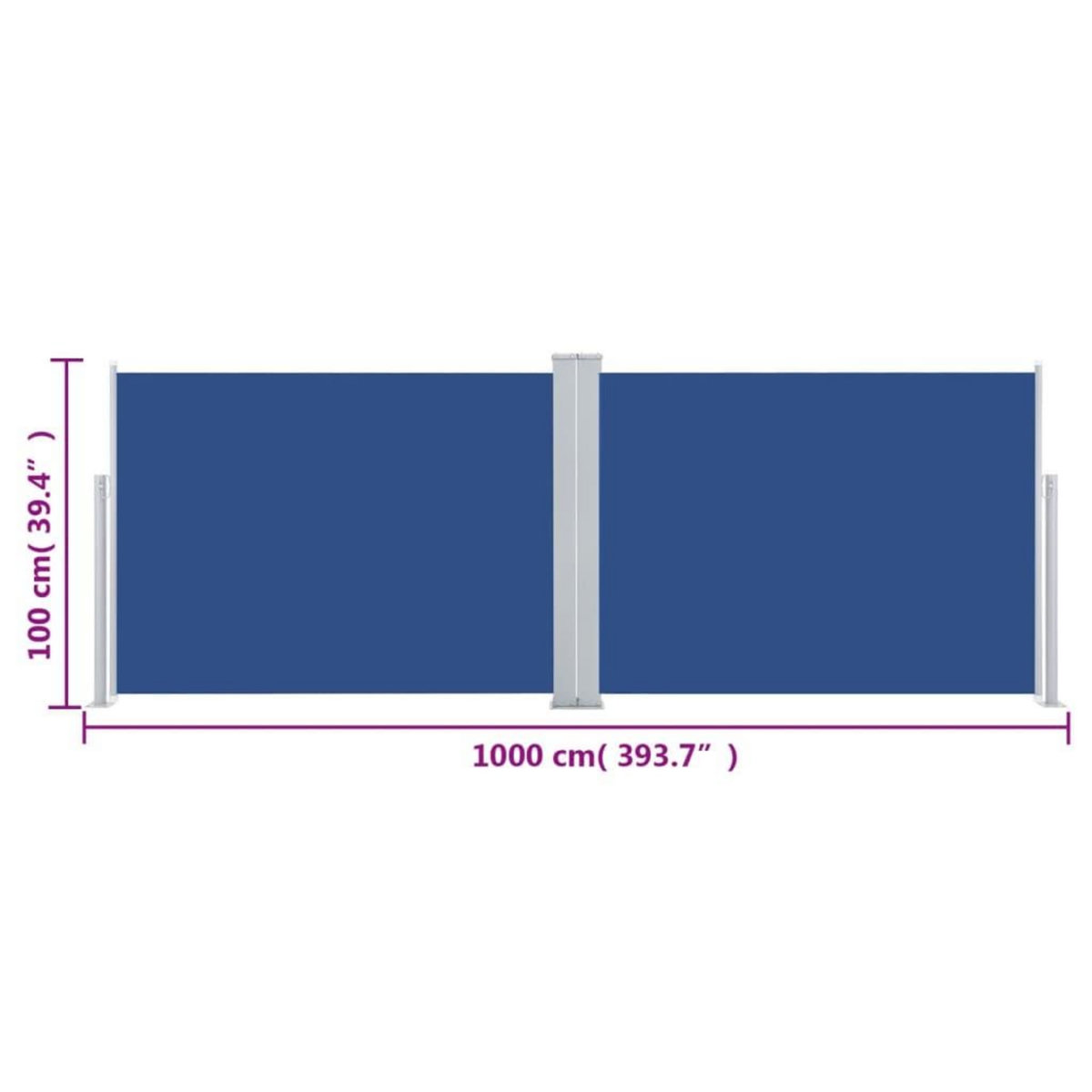 VIDAXL Auvent lateral retractable Bleu 100 x 1000 cm