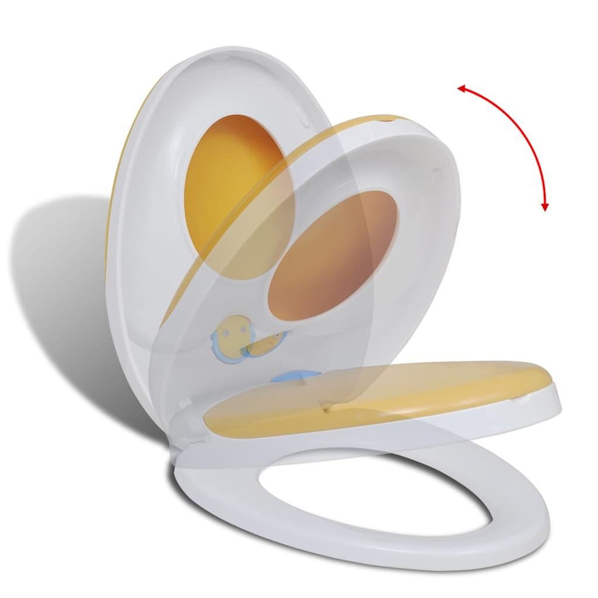 VIDAXL Siege de toilette a fermeture en douceur Blanc et jaune