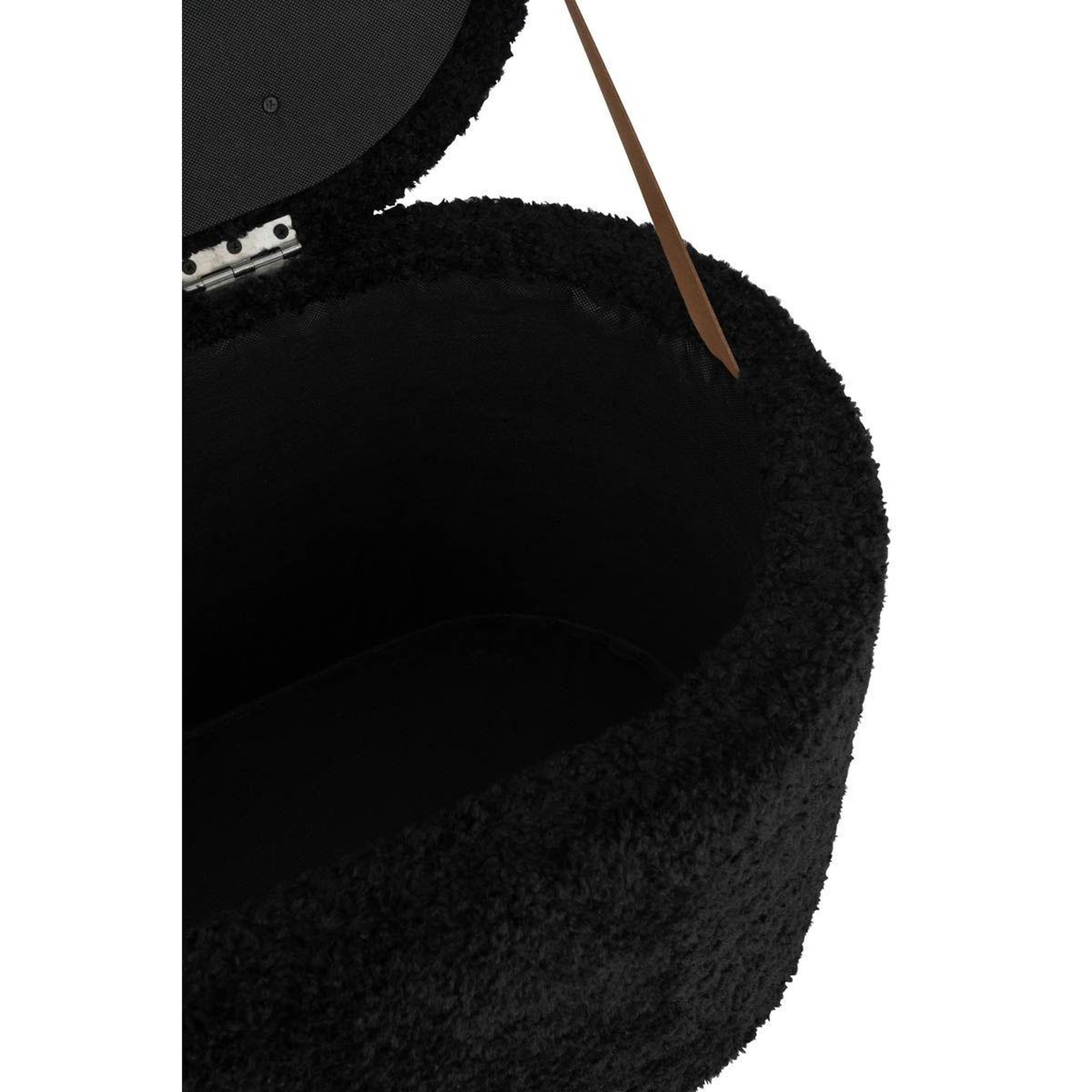 Voir la diapositive 4 : J-LINE Pouf & coffre de rangement  teddy  80cm noir