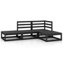 Voir la diapositive 2 : VIDAXL Salon de jardin 4 pcs noir bois de pin massif