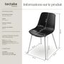 Voir la diapositive 6 : tectake Chaises en plastique grande coupe en plastique noir/gris chrome Lot de 4