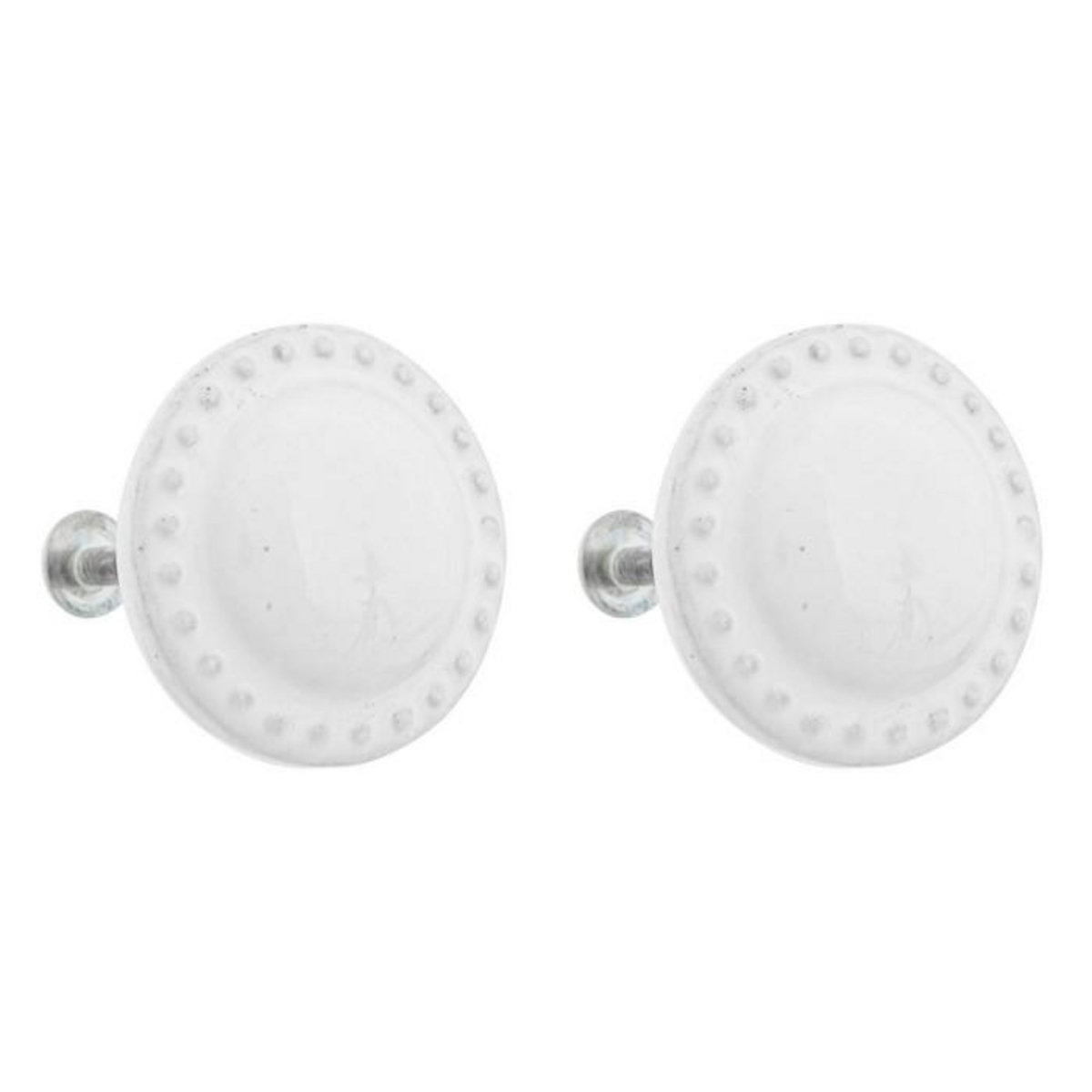 ATMOSPHERA Lot de 2 Boutons de Meuble  Barbara  4cm Blanc
