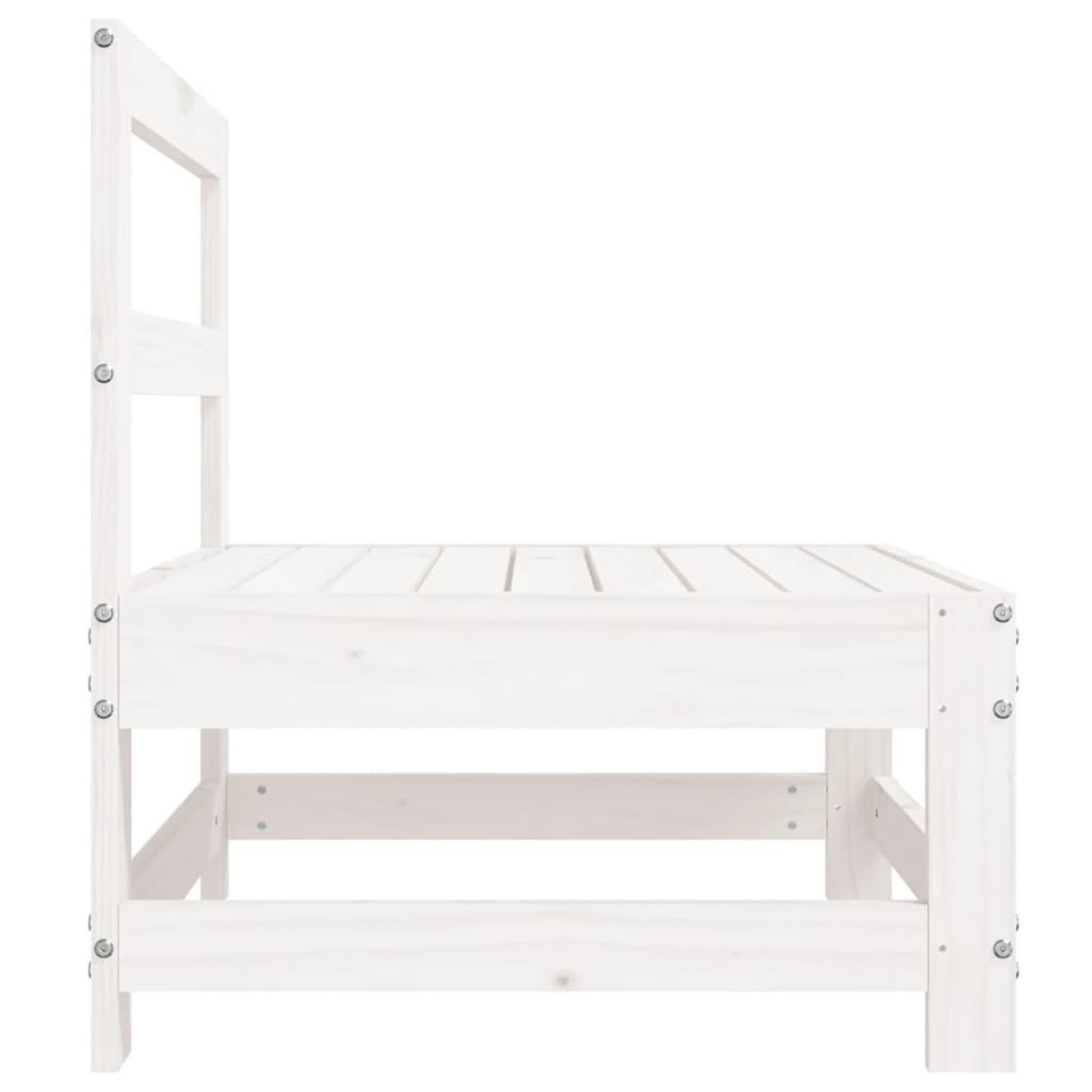 Voir la diapositive 5 : VIDAXL Canapes centraux de jardin 2 pcs blanc bois de pin massif