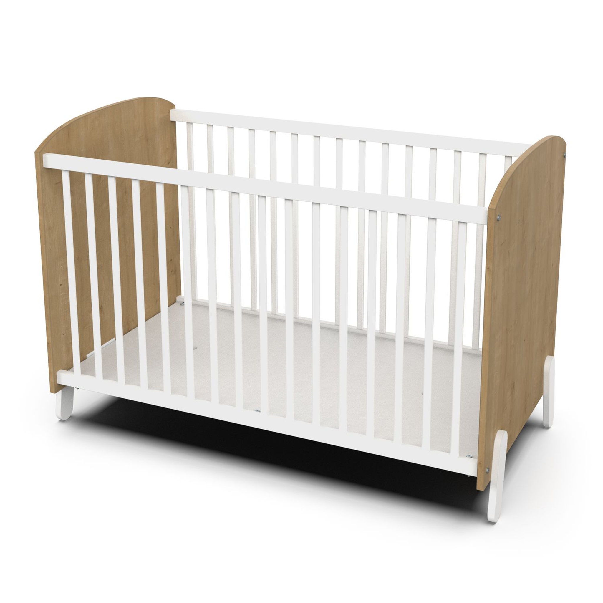 Voir la diapositive 5 : Lit bébé 60x120 cm sommier 3 positions blanc LILAS