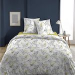 Home collection Parure housse de couette 100% coton 57fils-filo. Coloris disponibles : Vert