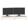 Voir la diapositive 4 : VIDAXL Support de moniteur Blanc 100x27x15 cm Bois de pin solide
