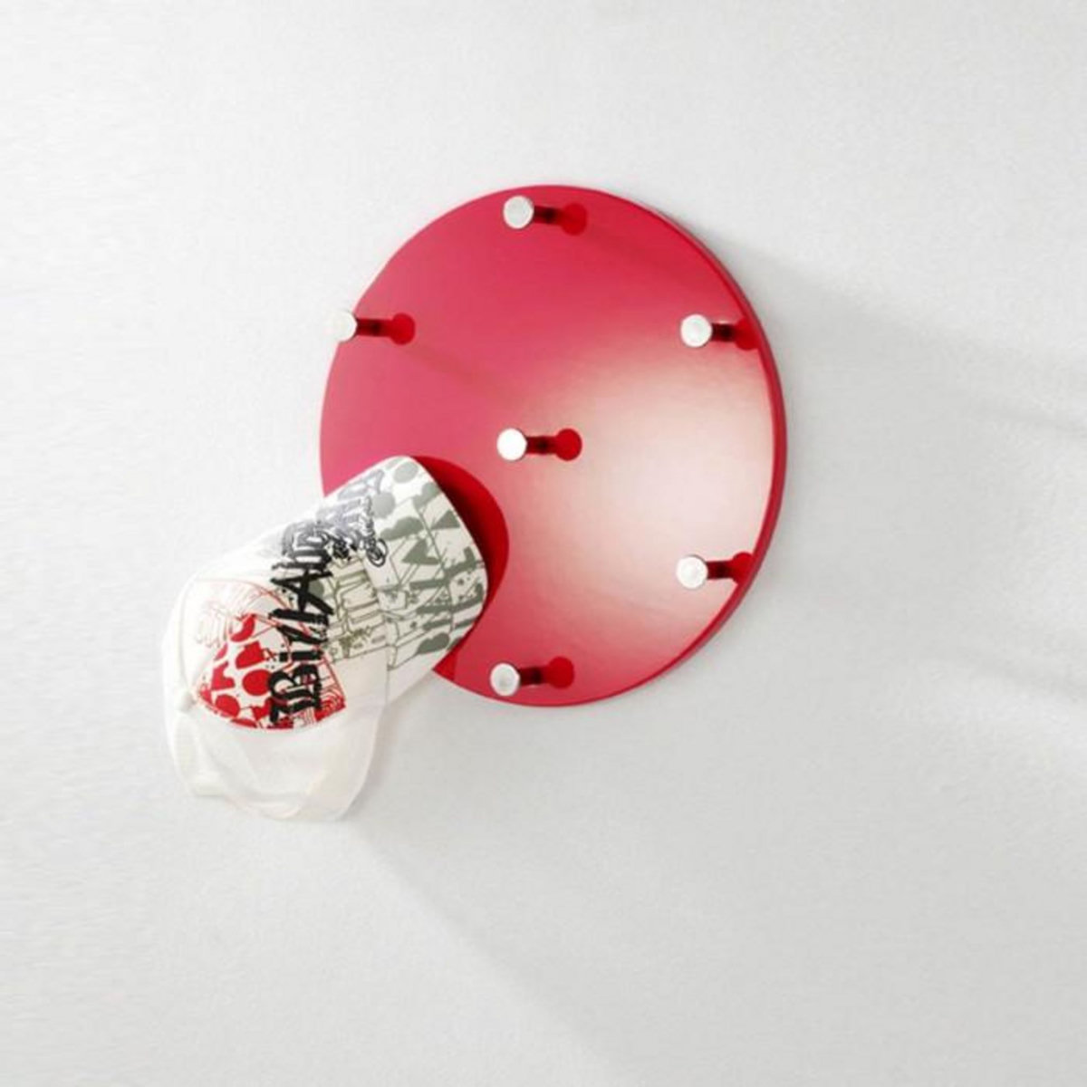 Paris Prix Patère Murale Ronde  Kely  35cm Rouge