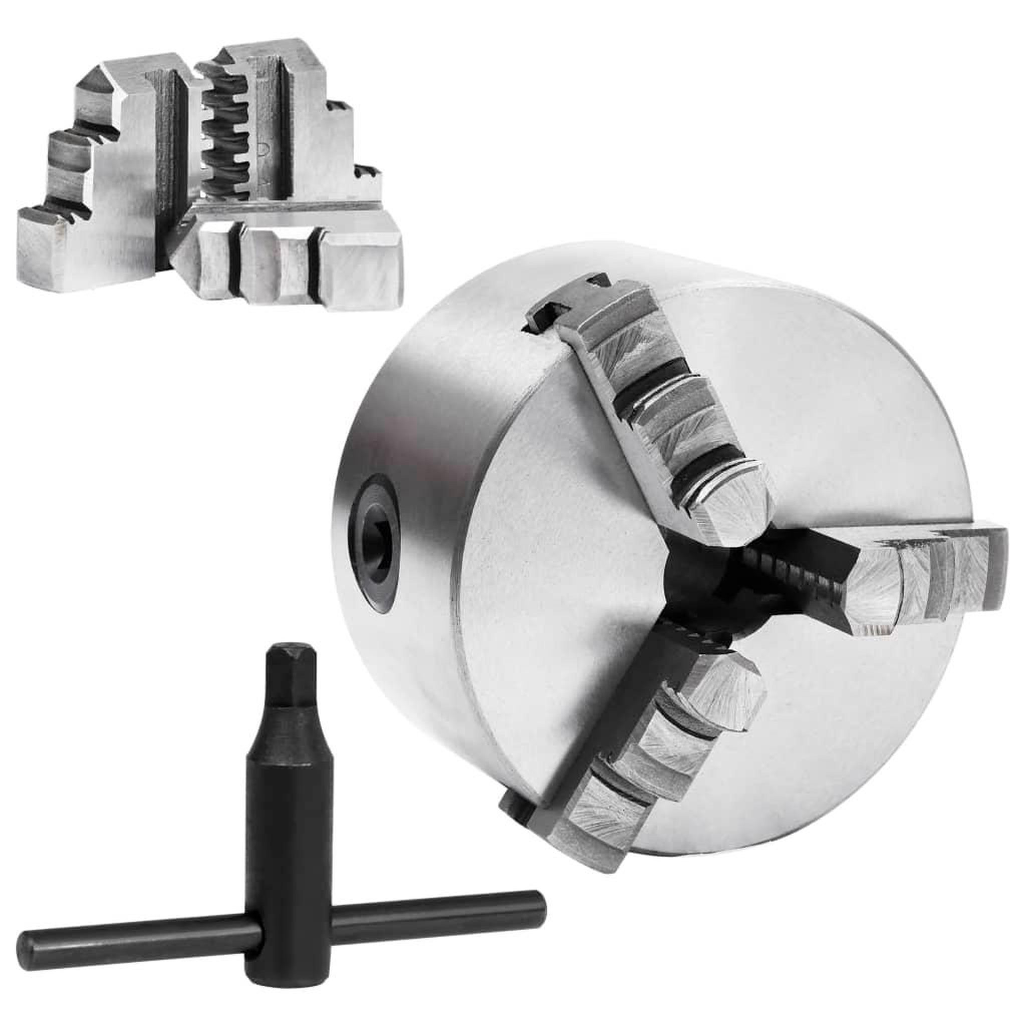 Voir la diapositive 2 : VIDAXL Mandrin de tour auto-centrant a 3 machoires 100 mm Acier