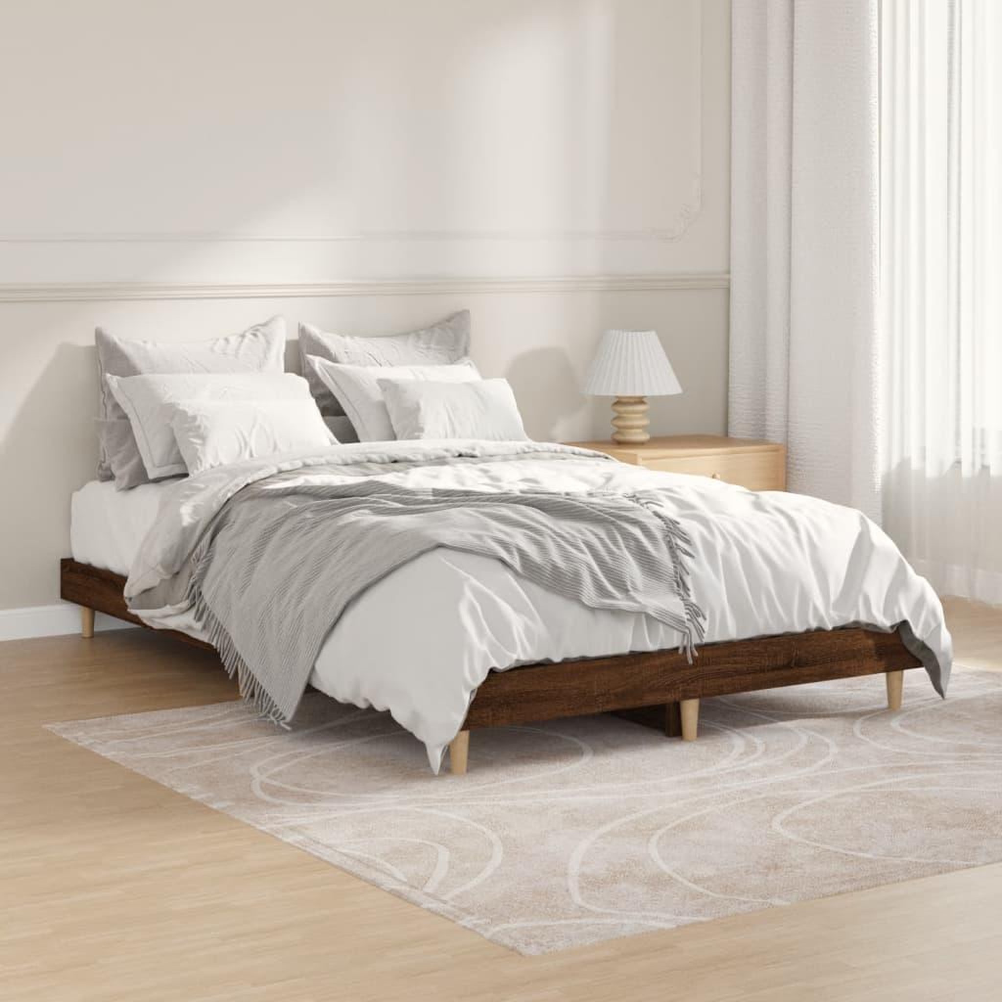 VIDAXL Cadre de lit sans matelas chene marron 120x190 cm