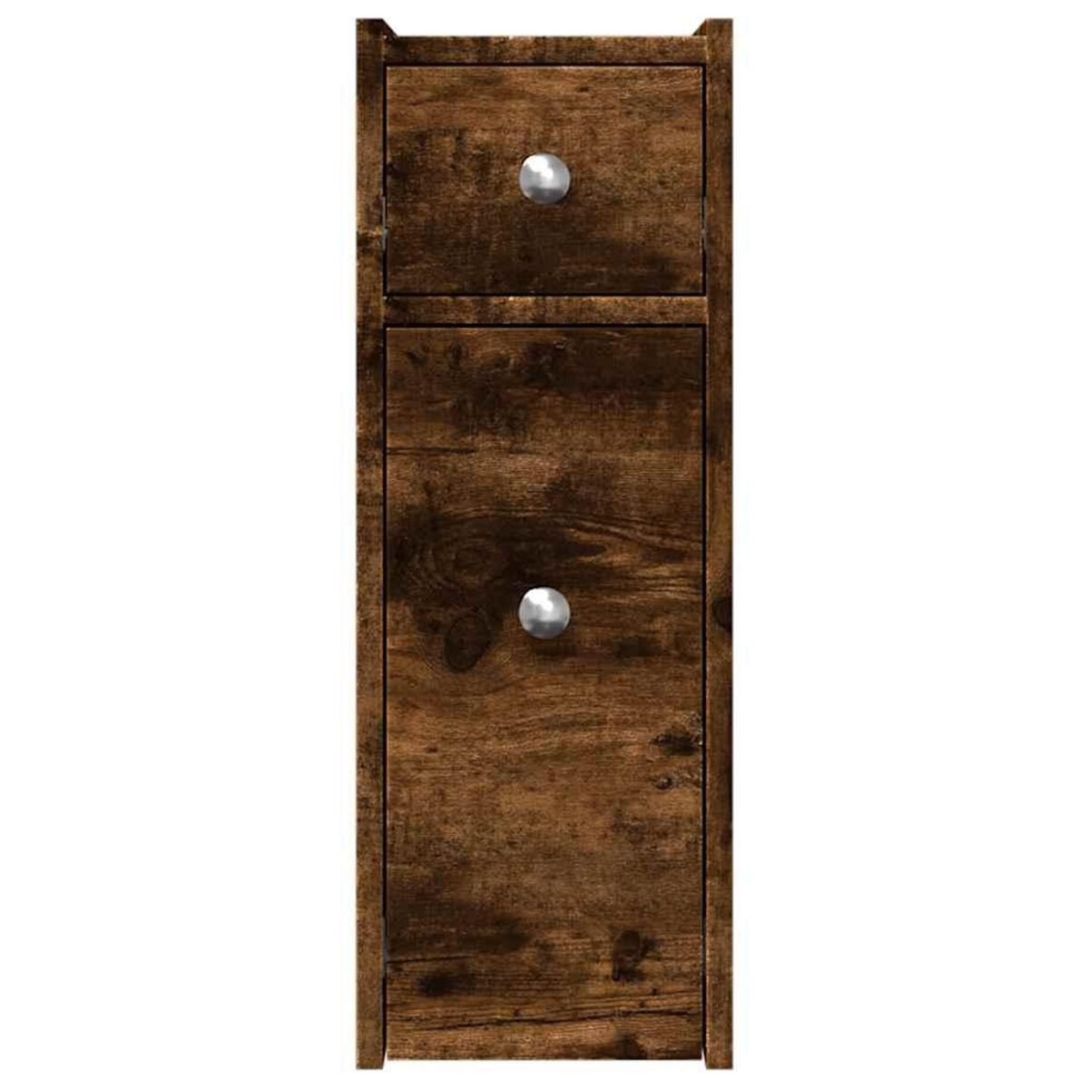 VIDAXL Armoire de salle de bain etroite avec roulettes chene fume