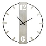 Paris Prix Horloge Murale en Métal  Silvery  61cm Argent