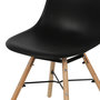 Voir la diapositive 2 : FORNORD Chaise noire structure métal et pieds bois