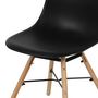 Voir la diapositive 2 : FORNORD Chaise noire structure métal et pieds bois