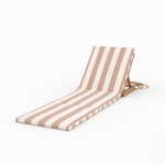 Rendez vous déco Chaise longue de plage pliable en tissu rayé écru et taupe-Balabac