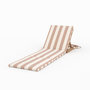 Voir la diapositive 1 : Rendez vous déco Chaise longue de plage pliable en tissu rayé écru et taupe-Balabac