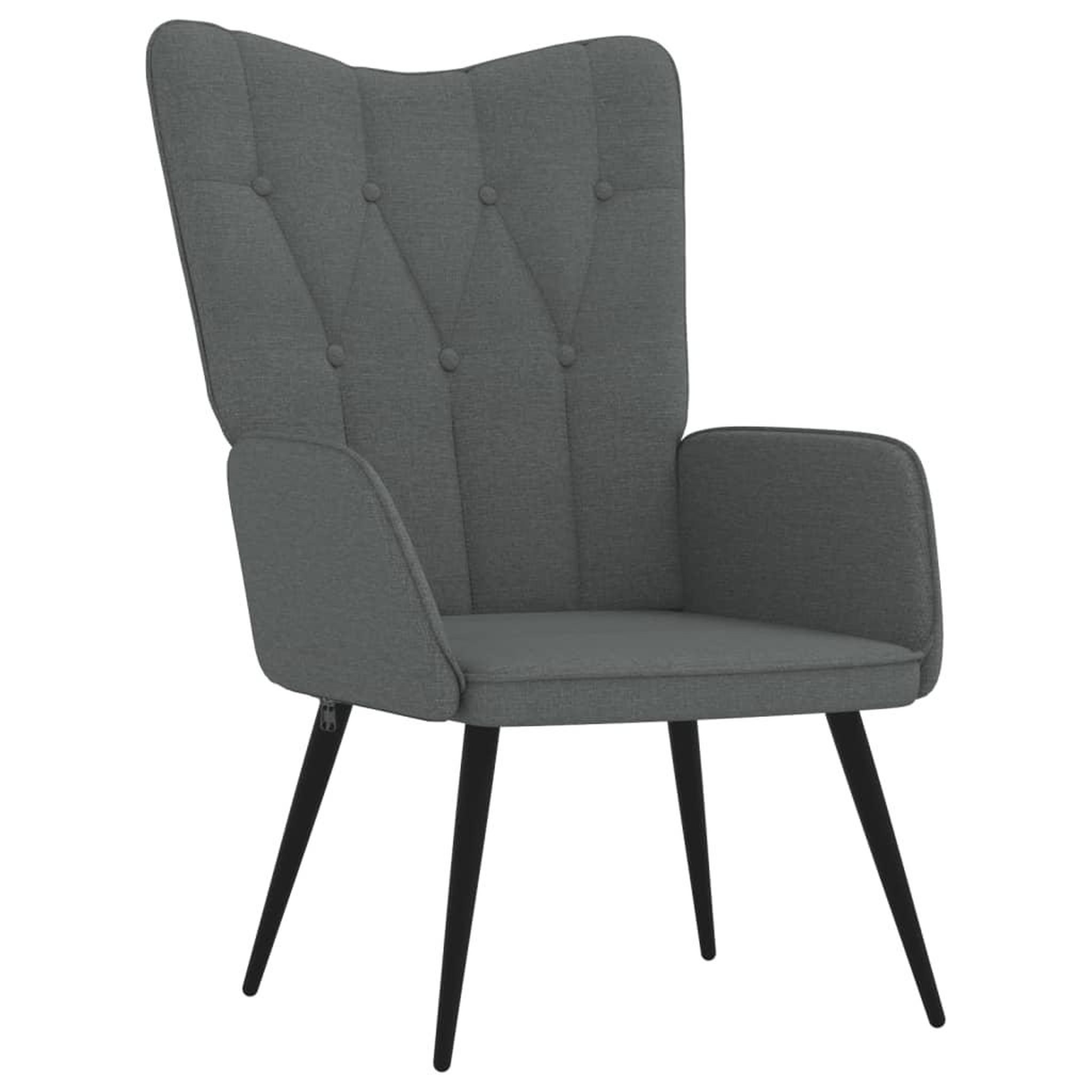 Voir la diapositive 2 : VIDAXL Chaise de relaxation Gris fonce Tissu