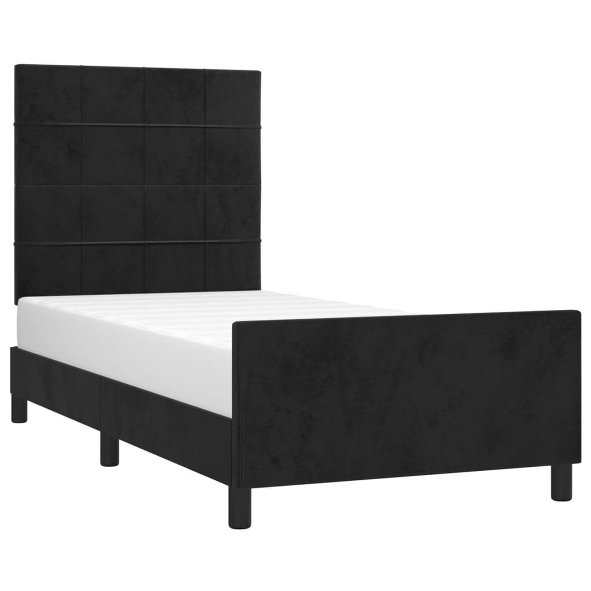 Voir la diapositive 3 : VIDAXL Cadre de lit sans matelas noir 100x200 cm velours