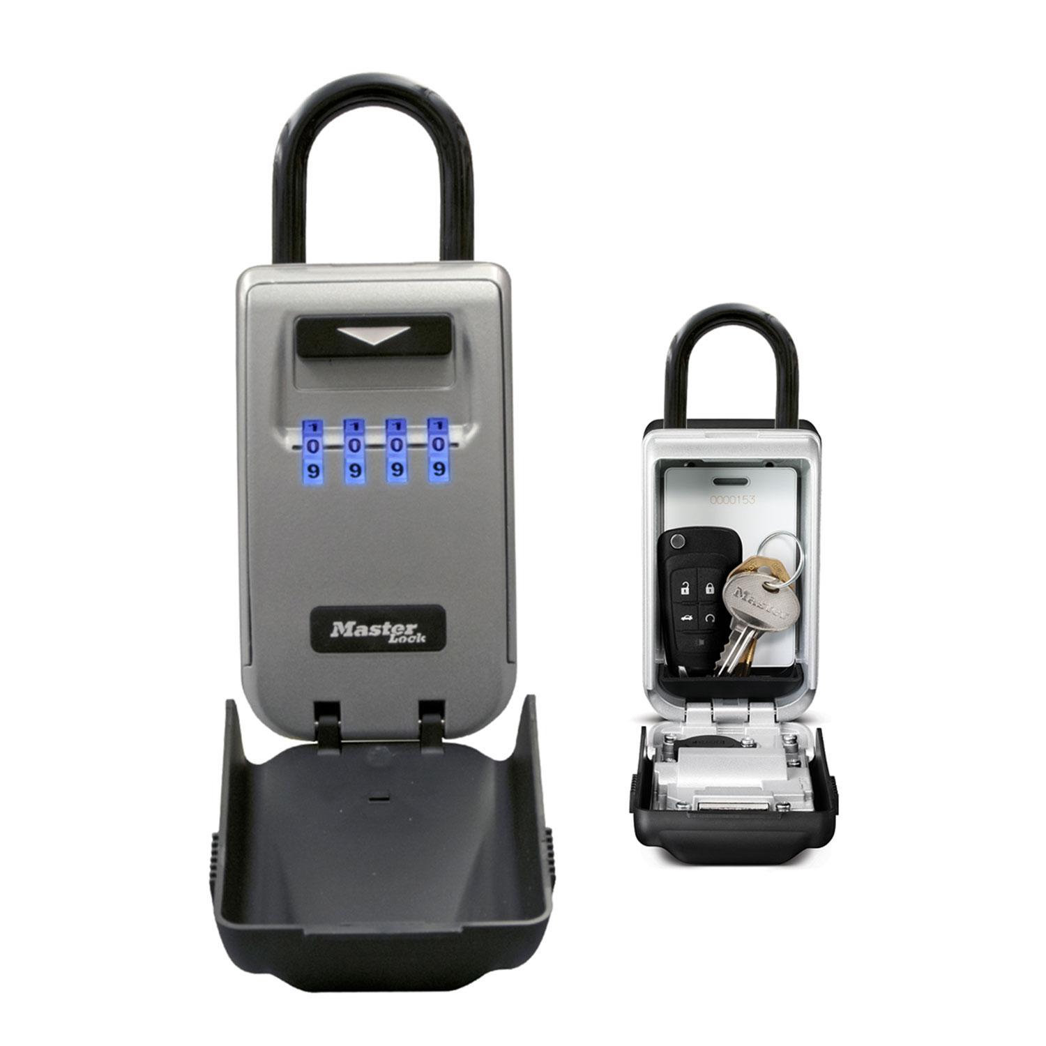 Master Lock Cadenas à combinaison lumineux portable avec anneau de suspension format moyen 175 x 72 x 52 mm pour ’extérieur pour la maison le bureau les usines et les véhicules - vue 3