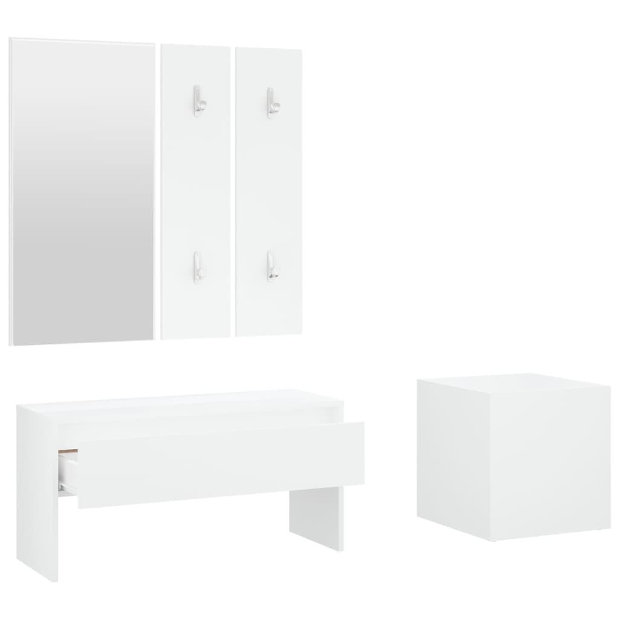 Voir la diapositive 5 : VIDAXL Ensemble de meubles de couloir Blanc Bois d'ingenierie