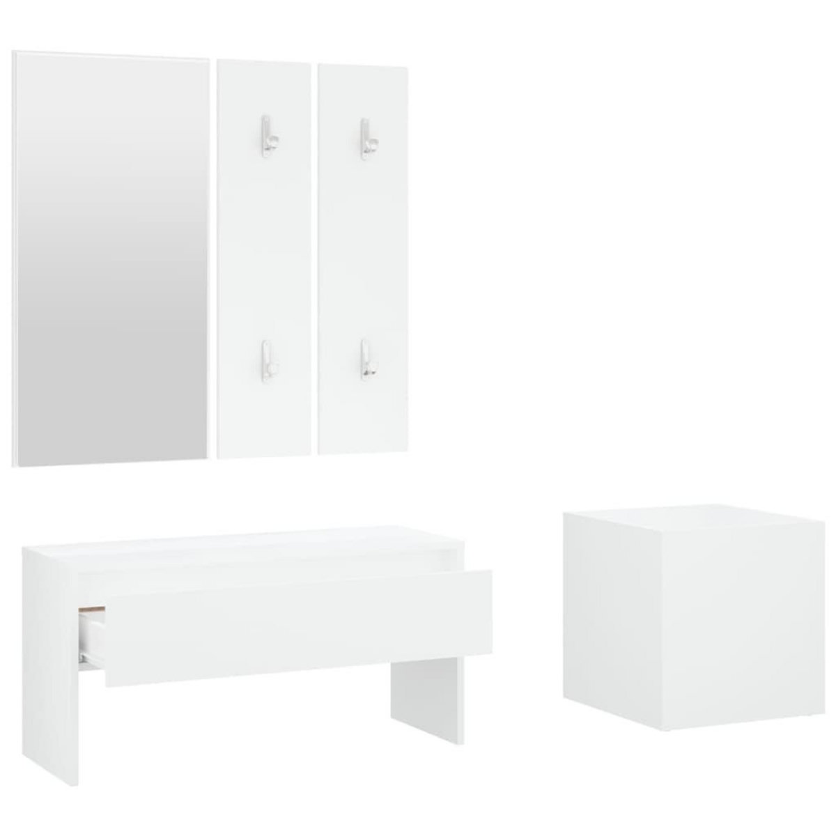 VIDAXL Ensemble de meubles de couloir Blanc Bois d'ingenierie