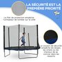 Voir la diapositive 4 : HOMCOM Trampoline d'extérieur Ø 305 cm avec filet de sécurité, poteaux rembourrés et échelle