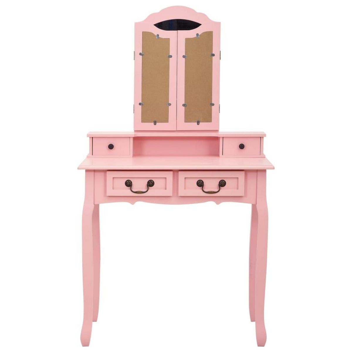 VIDAXL Ensemble de coiffeuse avec tabouret Rose 80x69x141 cm Paulownia