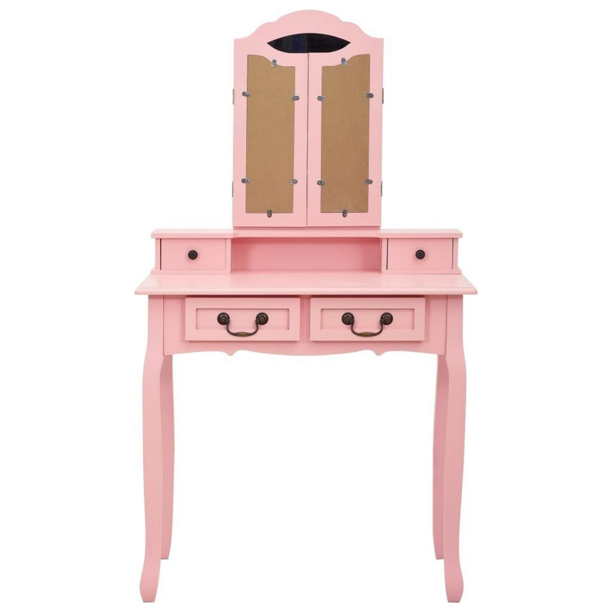 VIDAXL Ensemble de coiffeuse avec tabouret Rose 80x69x141 cm Paulownia